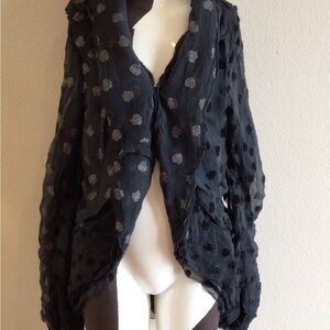 Marc Le Bihan silk and poly jacket, size 38, long sleeve, dressy